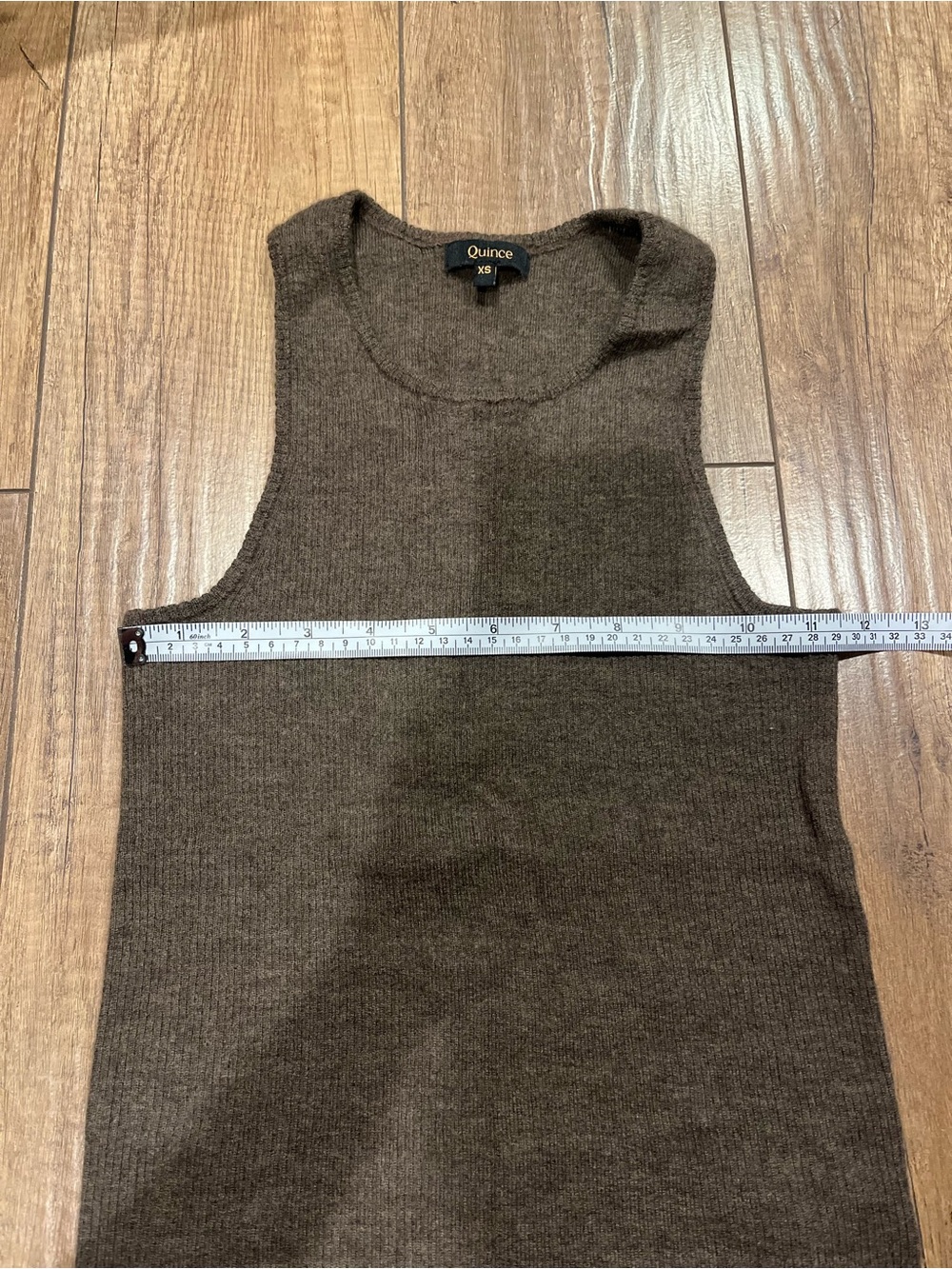 Quince Brown Ribbed Cashmere Tank Top - Picture 5 of 6